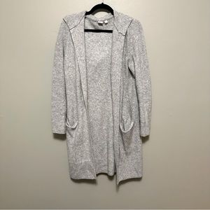 GAP Grey Ribbed Hooded Long Cardigan
